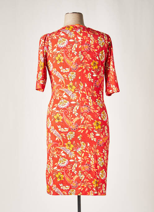 Robe mi-longue orange 7 SEASONS pour femme