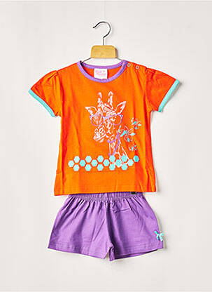 Pyjashort taille élastique orange ROSE POMME fille