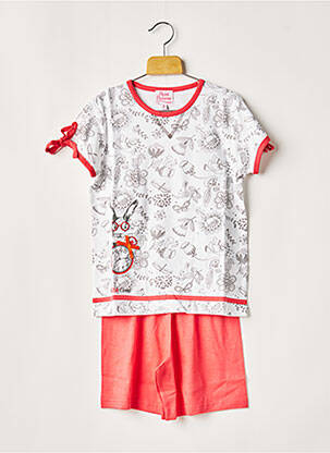 Pyjashort blanc ROSE POMME pour fille