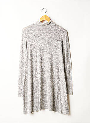 Robe pull tissage chiné manches longues gris MISSGUIDED femme
