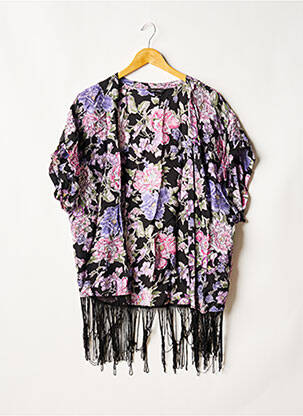 Veste kimono finition franges noir NEW LOOK femme