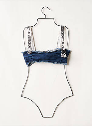 Top col carré fines bretelles bleu JADED LONDON femme