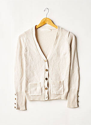 Gilet manches longues beige ZARAKNIT pour femme