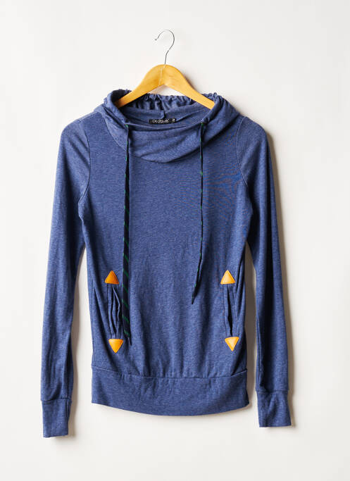 Sweat-shirt à capuche bleu DA MODA BY PRIORITY pour femme