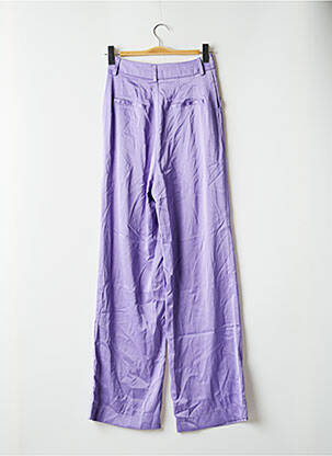 Pantalon large taille à pinces taille haute violet LOAVIES femme