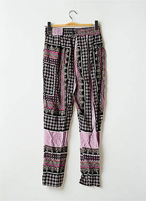 Pantalon droit taille élastique taille normale rose C-F2 femme