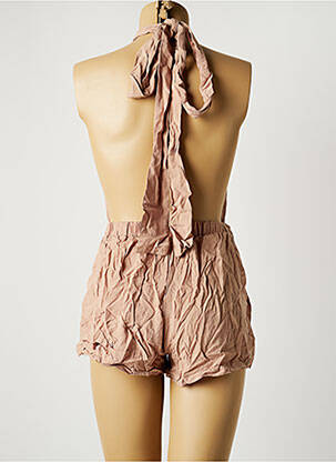 Combishort tissage crêpe fines bretelles rose ZAFUL femme