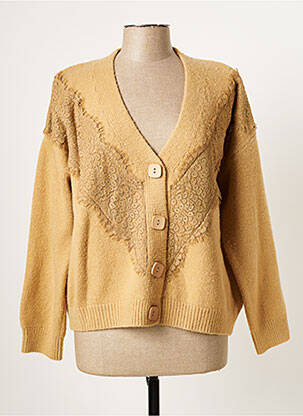 Gilet manches longues marron EXQUISS'S pour femme