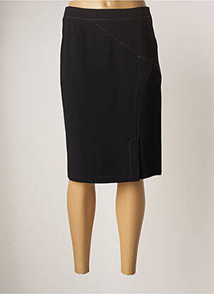 Jupe mi-longue coupe droite noir CHRISTINE LAURE femme