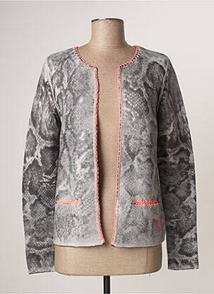 Gilet manches longues manches longues gris OUI femme