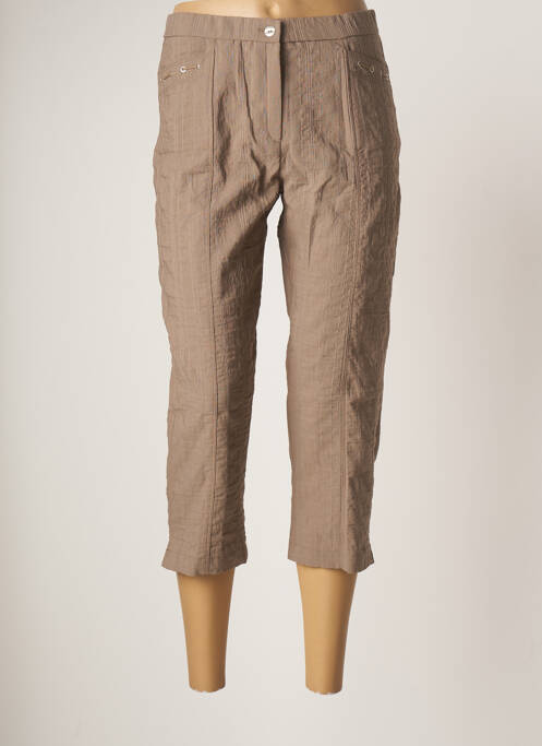 Pantacourt coupe droite taille normale marron GUY DUBOUIS femme