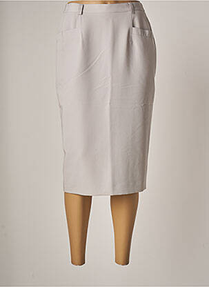 Jupe mi-longue taille à pinces gris FRANCOISE F femme