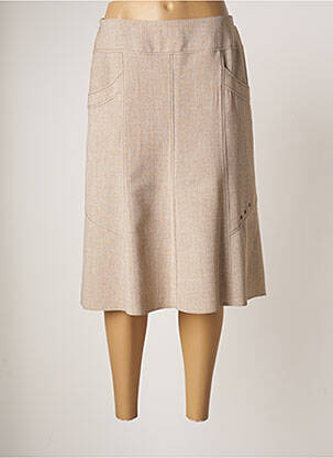 Jupe mi-longue stretch beige IMPULSION femme