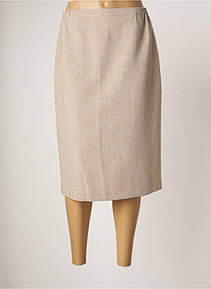 Jupe mi-longue stretch beige IMPULSION femme