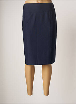 Jupe mi-longue stretch bleu GUY DUBOUIS femme