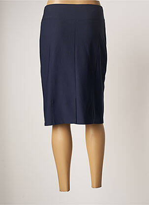 Jupe mi-longue stretch bleu GUY DUBOUIS femme