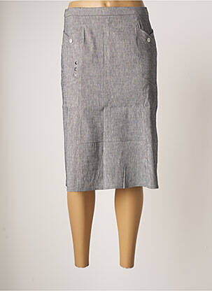 Jupe mi-longue stretch gris GUY DUBOUIS femme