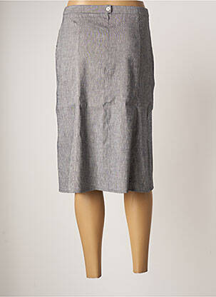 Jupe mi-longue stretch gris GUY DUBOUIS femme