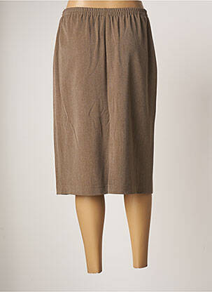 Jupe mi-longue coupe droite marron GUY DUBOUIS femme