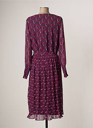 Robe mi-longue coupe fluide manches longues bleu LA FIANCEE DU MEKONG femme