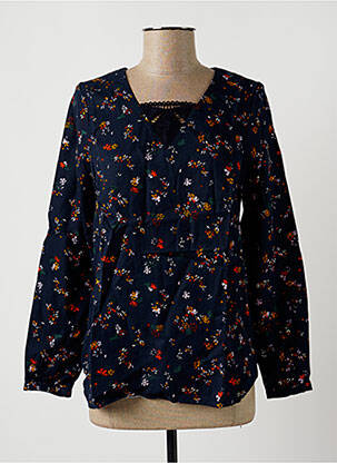 Blouse imprimé fleurs manches longues bleu LA FIANCEE DU MEKONG femme