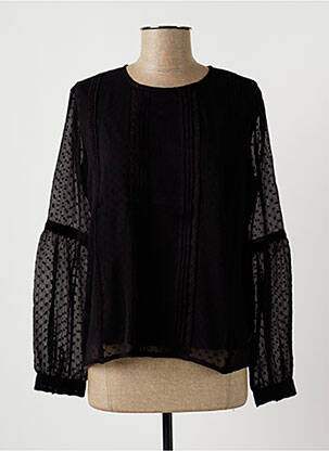 Blouse fermeture boutonnée au dos manches longues noir LA FIANCEE DU MEKONG femme