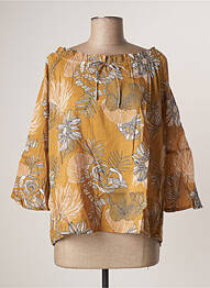 Blouse imprimé fleurs manches 3/4 marron LA FIANCEE DU MEKONG femme