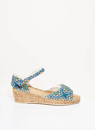 Espadrilles tissage toile talon de 4 à 6cm bleu LA FIANCEE DU MEKONG femme
