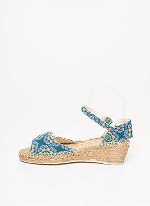 Espadrilles tissage toile talon de 4 à 6cm bleu LA FIANCEE DU MEKONG femme