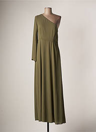 Robe longue manches longues manches longues vert CARLA MONTANARINI femme