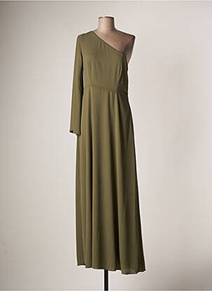 Robe longue manches longues manches longues vert CARLA MONTANARINI femme