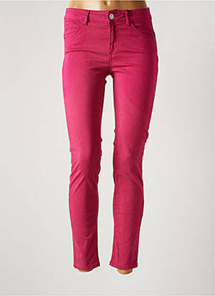 Jeans coupe slim broderie rivets taille normale rose CARACTERE femme