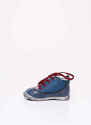 Bottillons tissage satiné talon compensé bleu IKKS enfant