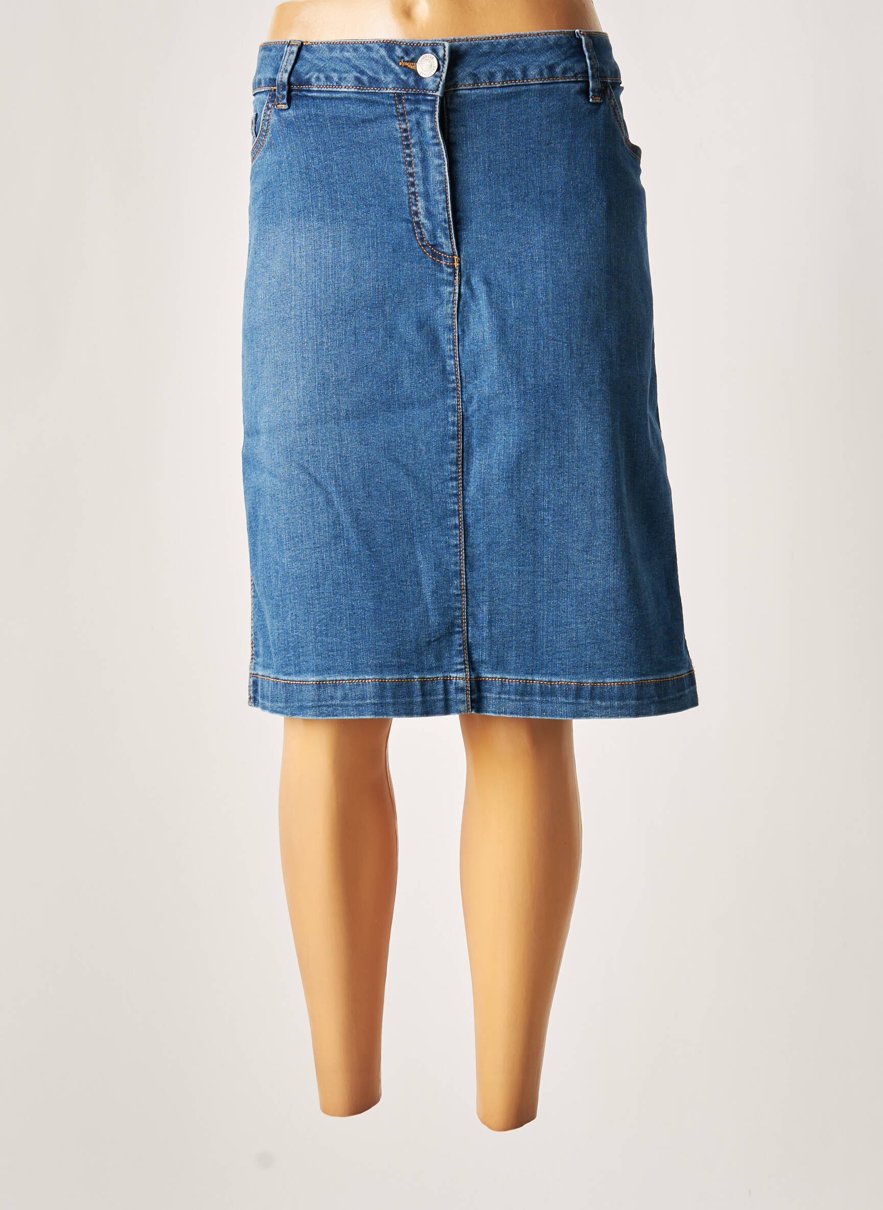 Brandtex Jupes Mi Longues Femme De Couleur Bleu 1993325-bleu00 - Modz