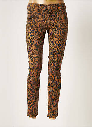 Pantalon 7/8 stretch taille normale marron HOPPY femme