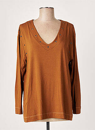 T-shirt marron FRANCK ANNA pour femme
