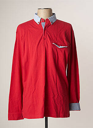 Polo manches longues manches longues rouge EMBLEMATIC homme