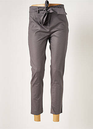 Pantalon 7/8 taille haute taille haute gris ELEVENTY femme