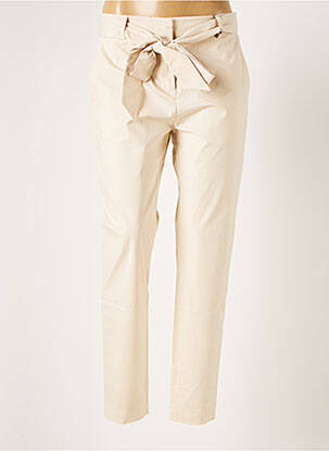 Pantalon 7/8 stretch taille normale beige ELEVENTY femme