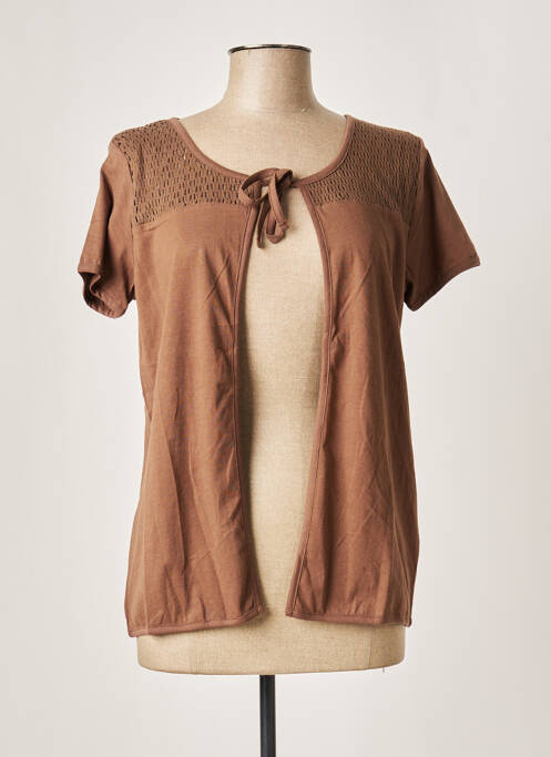 Gilet manches courtes manches courtes marron 3 SUISSES femme