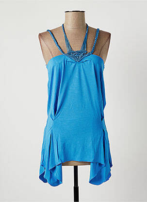 Top stretch fines bretelles bleu KOOKAI femme