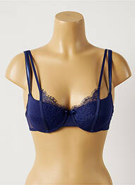 Soutien-gorge effet matière satinée haut soutien-gorge moulé bleu PASSIONATA femme