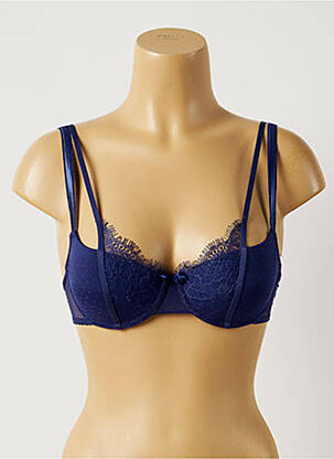 Soutien-gorge effet matière satinée haut soutien-gorge moulé bleu PASSIONATA femme