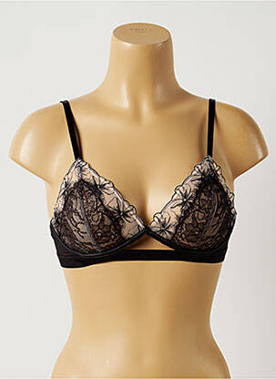 Soutien-gorge effet matière satinée haut triangles noir PASSIONATA femme