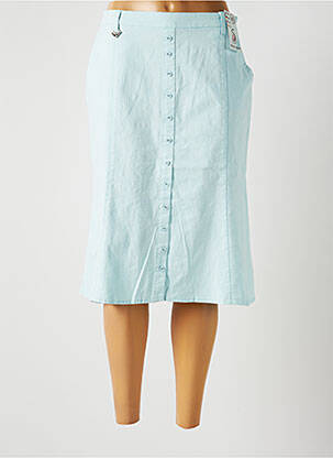 Jupe mi-longue stretch bleu S.QUISE femme