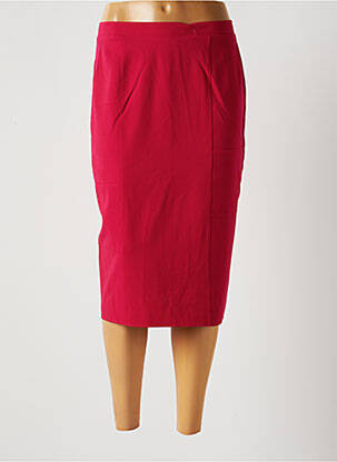 Jupe mi-longue stretch rose GRIFFON femme