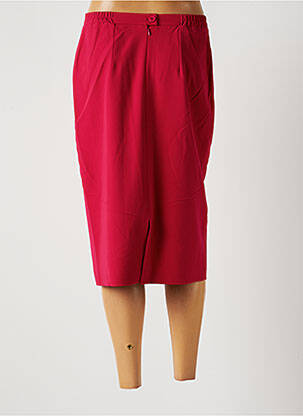 Jupe mi-longue stretch rose GRIFFON femme