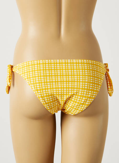 Bas de maillot de bain effet matière satinée bikini jaune PASSIONATA femme