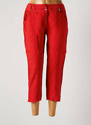 Pantacourt coupe droite taille normale rouge FRED SABATIER femme