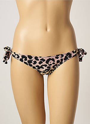 Bas de maillot de bain effet matière satinée bikini beige LOVE STORIES femme